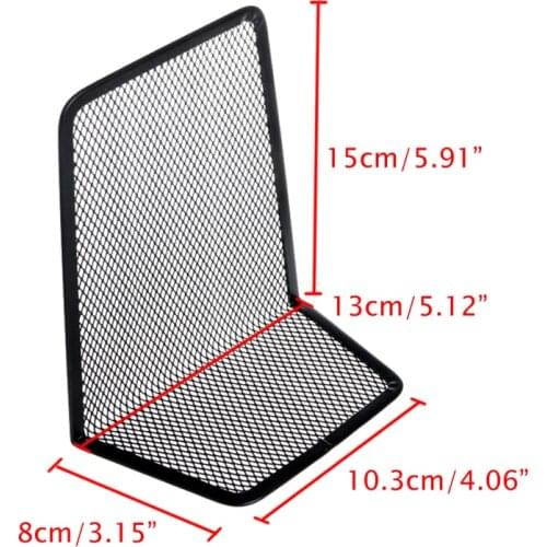 YYDS 1 Pair Metal Mesh Desk Organizer Desktop Office Home Bookends Book Holder Black