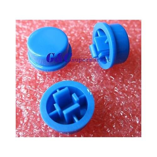 100pcs Blue Round Tactile Button Caps For 12*12*7.3mm Tact Switches diy electronics