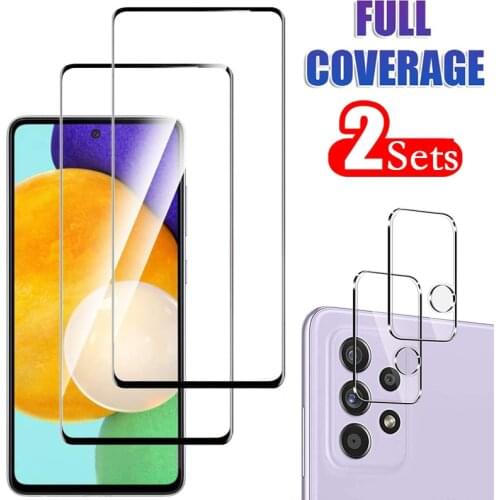 2 SETS Tempered Glass Camera Lens Screen Protector For Samsung Galaxy A12 A22 A32 A42 A52 A72 A51 A71 4G S20 S21 FE A325F Film