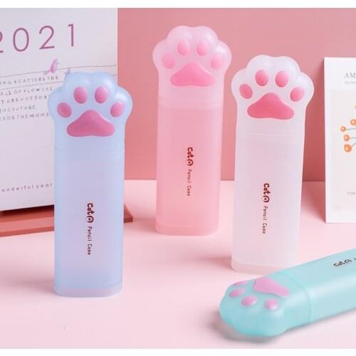 3D Pencil Case Storage Box Lovely Pink Cat paw Cartoon Pen Bag for School Girl Kawaii Stationery Gift Pouch Eraser Holder IN