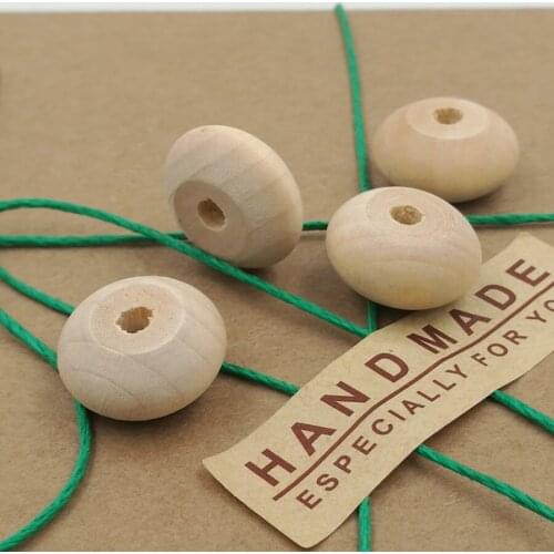 50PCS 18mm natural maple wooden abacus beads Natural baby DIY bead jewelry finding accessory spcaer unfinished EA18-1