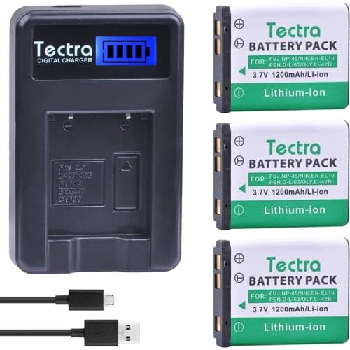 Li-40B Li 40B EN-EL10 Li 42B Li-42B 40b Camera Battery+LCD Charger for Olympus Pentax D-Li63 Z30,Z110 Fuji NP-45 Nikon EN-EL10