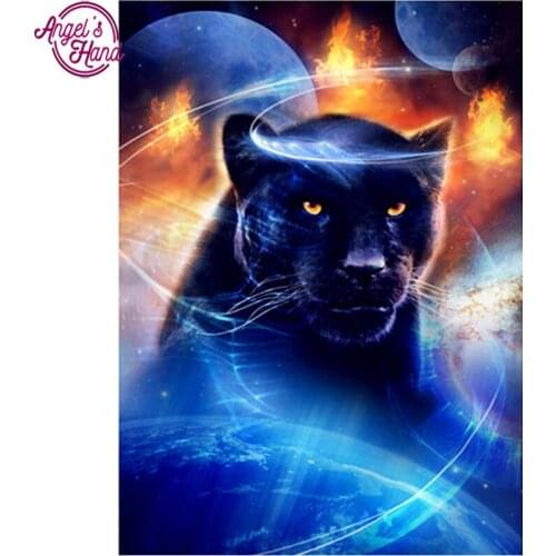 5d Diy Diamond Painting Cross Stitch 5D Diamond Embroidery Mosaic Crafts black leopard Diamond mosaic Pattern drawing Needlework