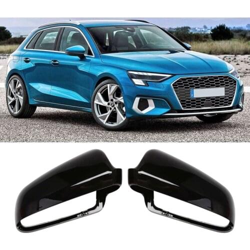 Car Glossy Black Mirror Cover Caps For- A3 8P A4 B6 B7 A6 4F C6 Pre-LCI 04-08