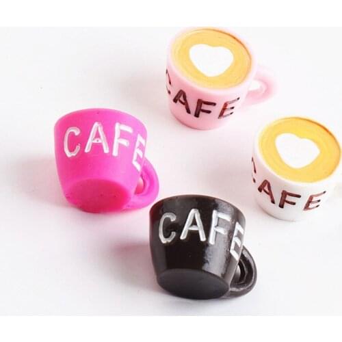 Free Shipping 20PCs 50PCs 26*20MM 3D Plastic Resin Acrylic 3D Cafe Cup Pendnt Charms DIY Jewelry Findings Necklace Pendant Charm