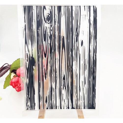 Wood Grain Transparent Clear Rubber Stamp Sheet Decorative Scrapbooking Photo Album Paper Card DIY Craft