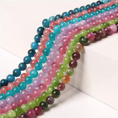 6/8/10 mm Natural Chalcedony 7 Chakra Stone Beads Wholesale Polished Spacer Strand Beads For DIY Making Jewelry Bracelets Earing