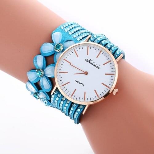 New Women Watches Luxury Fashion Leather Winding Bracelet Watch Ladies Quartz Watch Casual Dress WristWatch Relogio Feminino