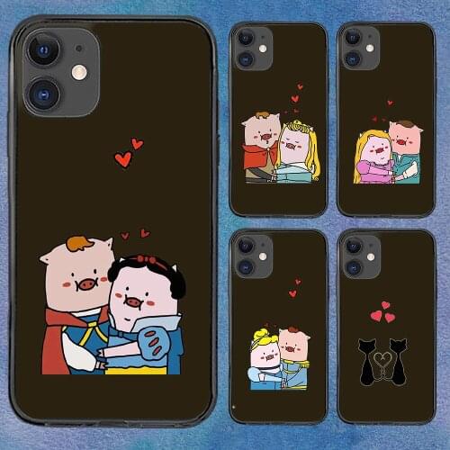 Cartoons Pig Couples Phone Case For iphone 12 11 6 Mini Pro XS Max X XR 7 8 Plus Soft TPU Cover 12Pro 11Pro 12Mini