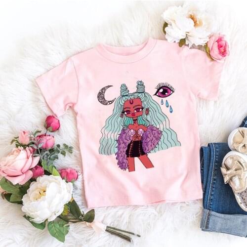 Kids T Shirt Black Girl T-shirt Fashion Kids Bys Girls Tops Tee Little Girl Shirts Faith Shirt Element Summer Pink Short Sleeve