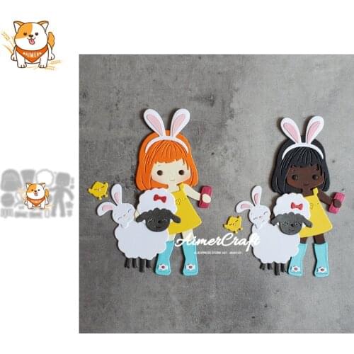 Girl Taking pictures Easter Metal Cutting Dies Scrapbooking Stencil DIY Embossing Craft Die Cuts Card Making New Dies For 2020