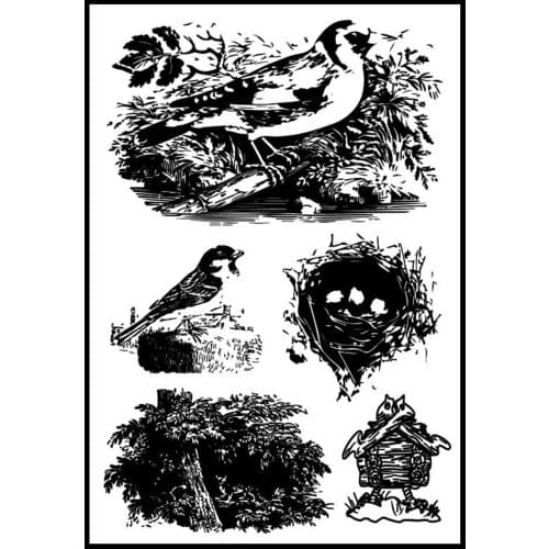 Hot selling bird alphabet transparent clear stamp / silicone seal roller stamp DIY scrapbook album / card production