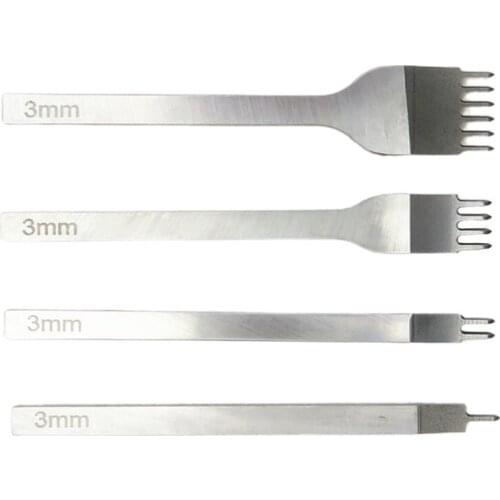 #Leather Craft Tool Hole Punches White Steel 1/2/4/6 Prong DIY Diamond Lacing Stitching Punch Chisel Set Leather Craft Kits Hot