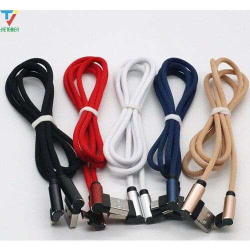 90 Degree USB Cable Charger Cord Data Wire for IPhone 6 6S 7 8 Plus for Samsung Xiaomi Mobile Phone Micro Usb Type C Fast Charge