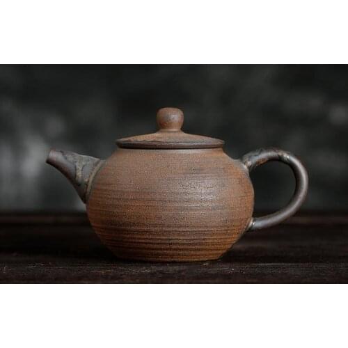 Stoneware teapot, ceramic Kung Fu tea set, teapot, tea maker, Japanese handmade retro Pu'er tea single pot