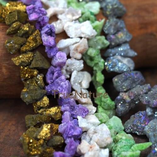 Agates Druzy Loose Beads Free Form Geode Titanium Stone Slab Nugget For Jewelry Making Wholesale Price In 17*20 mm BE6727