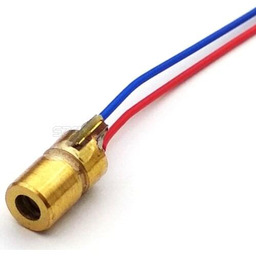 10 Pcs Laser Diode 650nm 6mm 3V 5mW Adjustable Laser Dot Diode Module Red Copper Head 3v