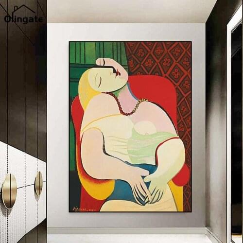Dreaming Women By Picasso Classical Canvas Paintings Abstract Wall Art Poster and Prints Nordic Style Home Decorative Picture