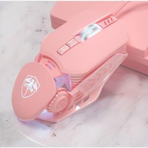 Pink Game Mouse 4800DPI USB Wired 7 Buttons Colorful Symmetrical Design PC Laptop Ergonomic Gaming Mice for PC Laptop