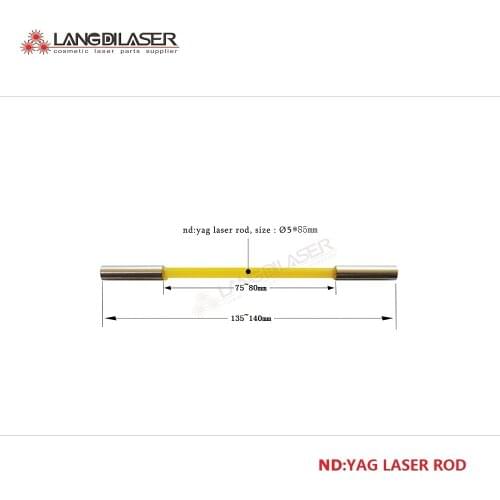 Nd:yag laser rod with hoop , YAG laser rod for tattoo removal handpiece , Q-switched nd:YAG laser rod