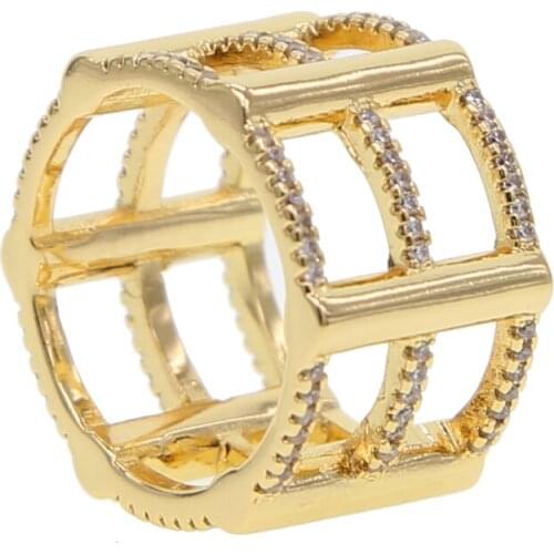 Micro pave cz engagement band women finger ring Gold color Trendy gorgeous european women finger jewelry