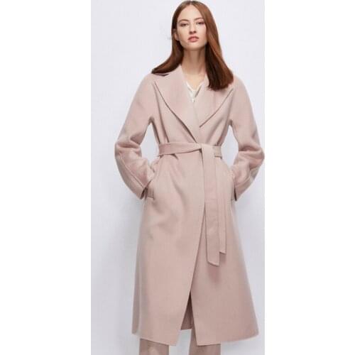 100% Genuine Wool Fur Coat Long Slim Female Jacket Korean Women Coats Double-sided Womens Clothing Manteau Femme Zjt641
