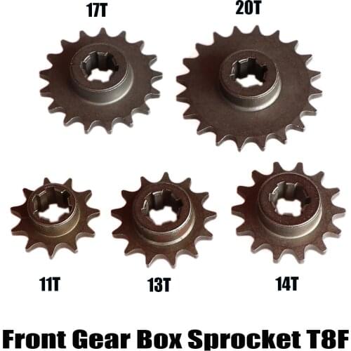 Front Gear Box Sprocket T8F 11 13 14 17 20T 20 Tooth Pinion For 47cc 49cc Minimoto Mini Dirt Pit Bike Moped Scooter