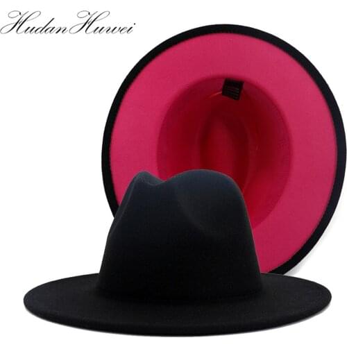 Hot Autumn Winter Sun Hat Women Men Fedora Hat Classical Wide Brim Felt Cap Woolen Felt Fedora L XL