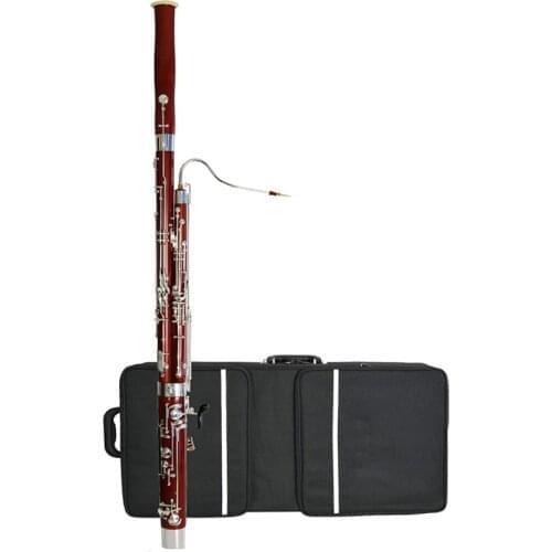 Profesyonel fagot C anahtar akçaağaç ahşap gövde Cupronickel gümüş kaplama tuşları nefesli enstrüman Reed eldiven