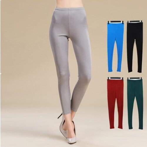 Birdsky HC-01, Women leggings, 9 capri pants, pencil trousers ankle-length pants ,70% mulberry silk 30% viscose, 5 solid colors