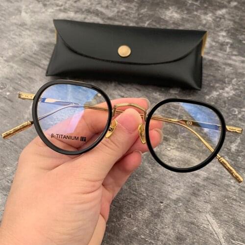 Luxury Brand Retro Round Mens Womens Optical Glasses Steampunk Aviator Glasses Mens Goggles Reading Eyewear