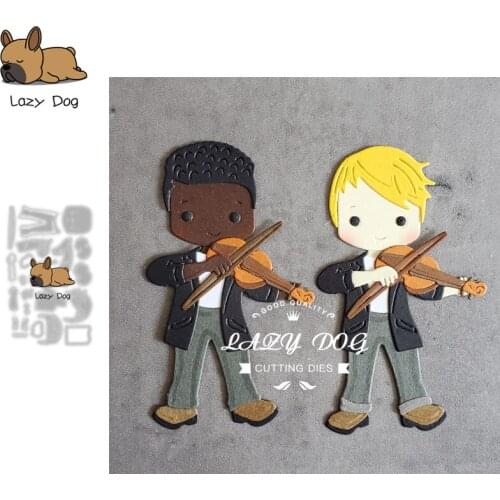 Violin Male Metal Cutting Dies Scrapbooking Stencil DIY Mold Knife Craft Embossing Die Cuts Card Making New Dies For 2021