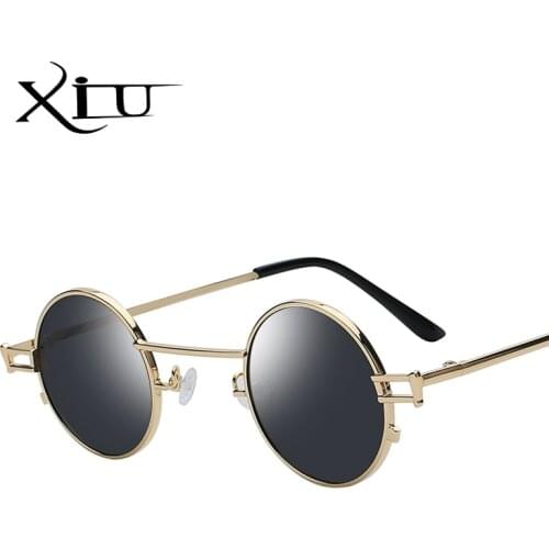 XIU Burst metal circular fashion marine lenses sunglasses men and women personality Prince Mirror UV400