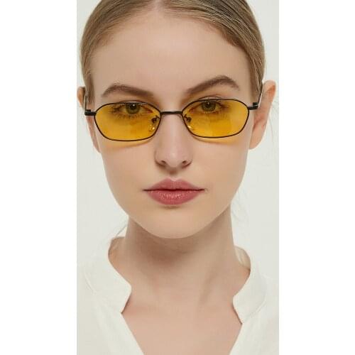 Fashion Polygonal Sunglasses Women Metal Vintage Small Sun Glasses Men Luxury Brand Colorful Lens Eyeglasses Oculos De Sol Uv400