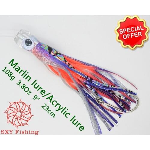 SXY FISHING Acrylic Lure Trolling Lure Trolling Bait 3.8OZ Deep sea fishing Octopus lure Boat fishing Lure Multicolor-AA0060