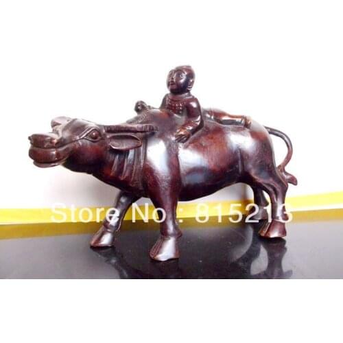 Wang 000282 Chinese handmade bronze Cowherd boy and cow statue
