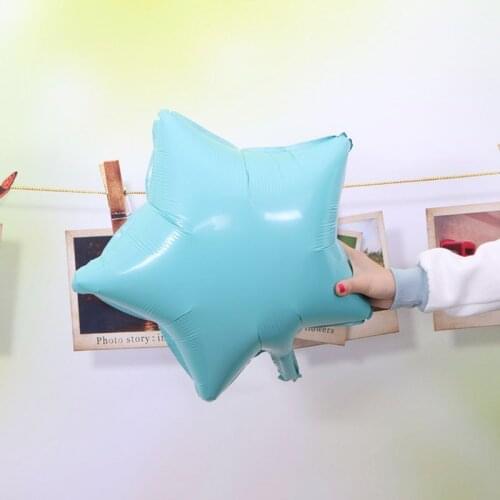 Heart Star Shape Balloons Tiffany Blue Foil Baloon Happy Birthday Party Decration Kids Wedding Valentines Day Helium Foil Ballon