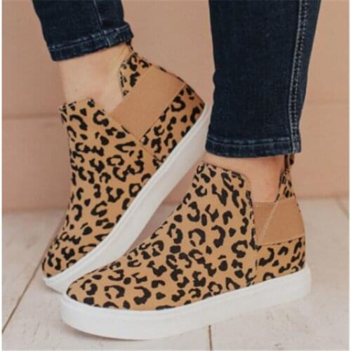 Women Vulcanize Shoes 2021 Fashion Leopard Flat Shoes Women Sport Casual Shoes Women Plus Size Slip-on Loafers Zapatos De Mujer