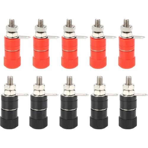 10pcs/set Red and Black 4mm Banana Plug PCB Wiring Terminal For Speaker Audio Block Banana Plug Connectors