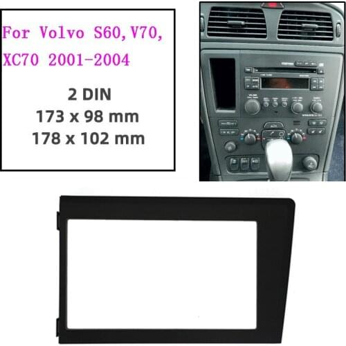 2 Din Car Radio Frame Fascia Plate Trim Kit For Volvo S60 XC70 V70 1998-2004 Stereo Dashboard Panel Bezel Dash Install Kit