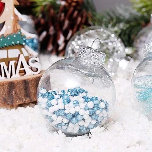 24Pcs Christmas Tree Hanging Adornment Mesh Transparent 6CM Balls (Transparent)