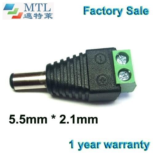 5.5/2.1mm DC male connector, DC jack connector, 100 pcs/lot, for LED strip, CCTV camera power adaptor, factory wholesale