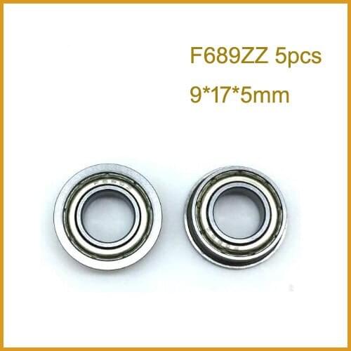 5pcs/lot flange bearing Thin wall ball bearings F689ZZ 9*17*19*5*1.1 mm 689ZZ 9x17x5mm 9*17*5mm F689ZZ stainless steel