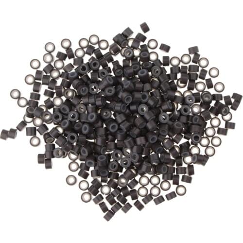 500pcs Silicone Micro Beads Rings Links for Hair Extensions Wig Sew Weaving