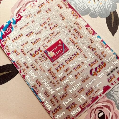 English Words, Alphabet, Letter, Series 3D Back glue Nail decal Nail sticker Nail decoration Nail art Nail tool Nail ornament