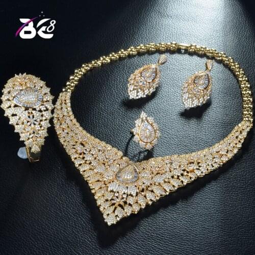 Be 8 Flower Design Bridal Jewelry Wedding Accessories Set Shinning AAA Cubic Zinconia Jewelry Set for Women Bijoux Femme S282