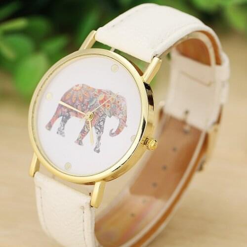 Lovesky new Fashion Women Watches Elephant Printing Pattern Weaved Leather Quartz Dial marble Watch wristwatch Wholesale &Ff