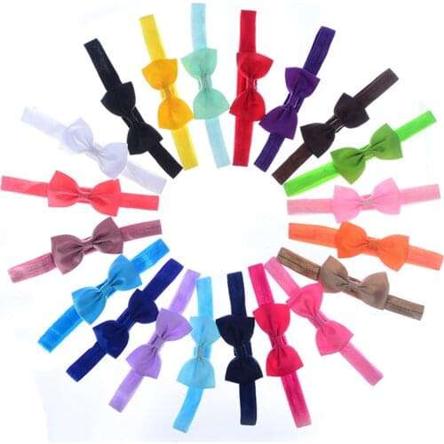 10pcs/lot Childrens bow hair band Small bow elastic headband Baby headdress hair accessories baby nylon headband