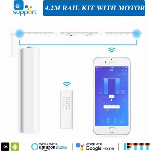 Ewelink APP Control WiFi Curtain Motor 3.2- 4.2M Curtain Rail aluminium alloy Track Home Automation Curtain Track System