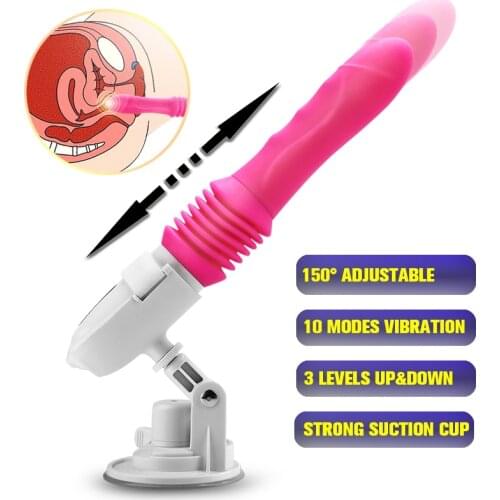 New Up And Down Movement Sex Machine Female Dildo Vibrator Adult Sex Toys For Women Han-Free Automatic Penis With Sucttion Cup